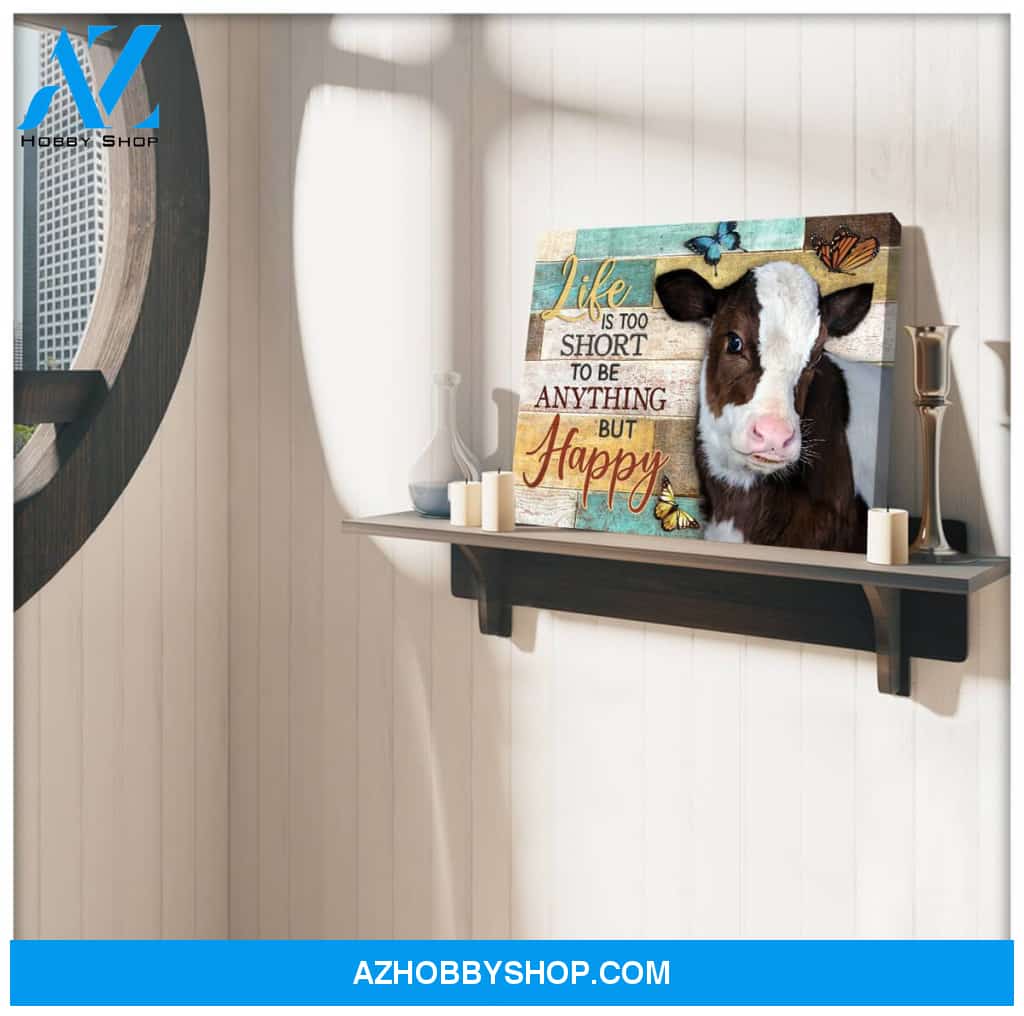 Cow Happy Life Canvas Wall Art Unique Gifts