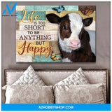 Cow Happy Life Canvas Wall Art Unique Gifts