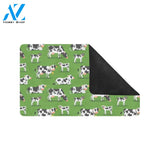 Cow Happy Print Pattern Rubber Doormat