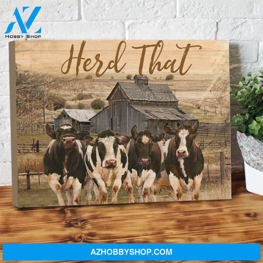 Cow Herd That Gallery Vintage Canvas Poster Wall Art Prints, Farmhouse Decor