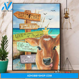 Cow Home Is Where The Herd Is Canvas And Poster, Wall Decor Visual Art