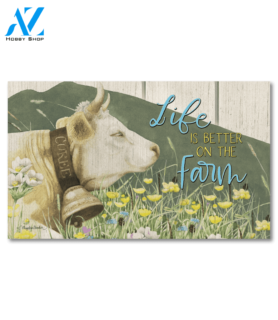 Cow in the Meadow Doormat - 18" x 30"