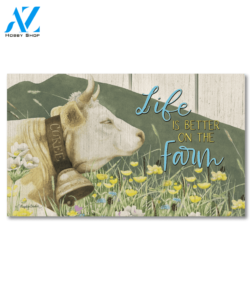 Cow in the Meadow Doormat - 18" x 30"
