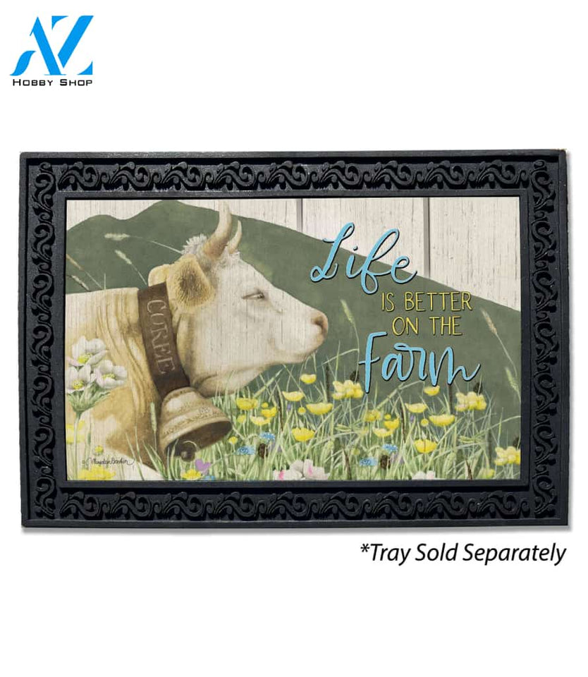 Cow in the Meadow Doormat - 18" x 30"