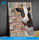 Cow, Live Free V2 Canvas Wall Art, Wall Decor Visual Art