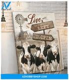 Cow, Live Like Someone Left The Gate Open Hanging Wall Art Decor Idea For Farmhouse Art Poster Canvas