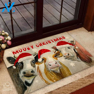 Cow Mooey Christmas Doormat | Welcome Mat | House Warming Gift