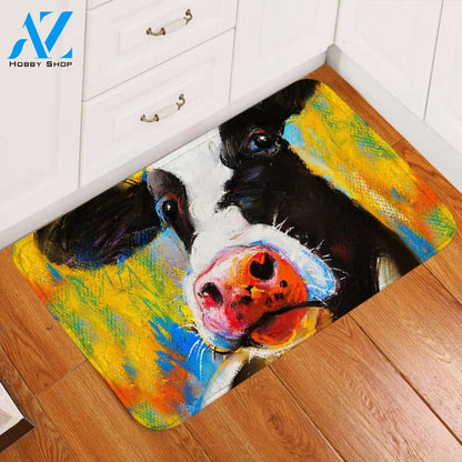 Cow Mugshot Art Printed Doormat Home Decor