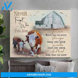 Cow Never Forget Who You Are Canvas Wall Art Unique Gifts