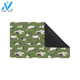 Cow on Grass Print Pattern Rubber Doormat