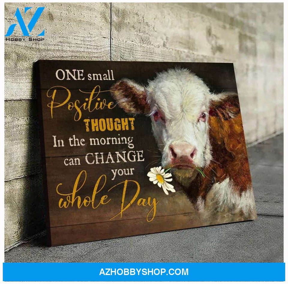 Cow One Small Positive Thought Canvas Wall Art, Wall Decor Visual Art