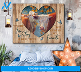 Cow, Our love story is my favorite - Matte Canvas, gift for you, gift for cow lover, gift to love cow couple, valentine day gift, living room wall art, bedroom wall art valentines day for her c117