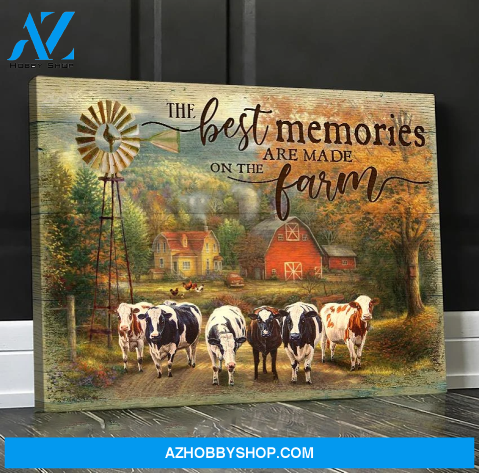 Cow Poster Print, The Best Memories Housewares Canvas Poster Wall Art Prints, Farmhouse Decor