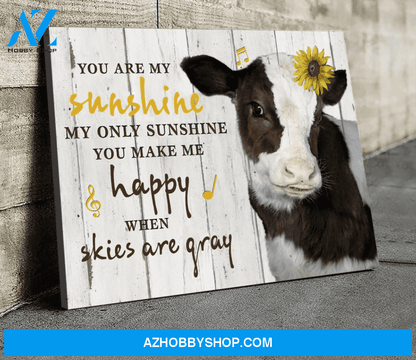 Cow Premium Canvas Wall Art, Wall Decor Visual Art - You are my Sunshine Premium Canvas