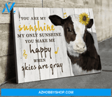 Cow Premium Canvas Wall Art, Wall Decor Visual Art - You are my Sunshine Premium Canvas