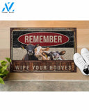 Cow Remember Wipe Your Hooves Doormat, Cow Doormat, Animal Doormat