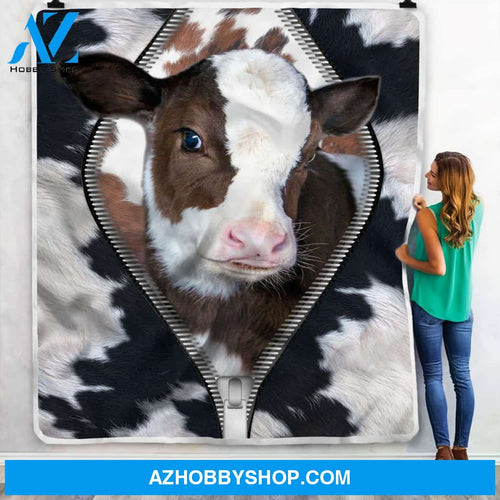 Cow Style Skin Cows Zipper Blanket Gift For Cow Lovers Birthday Gift Home Decor Bedding Couch Sofa Soft and Comfy Cozy