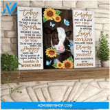 Cow Sunflower Premium Canvas Wall Art, Wall Decor Visual Art - Today Is A Good Day To Have A Great Day Premium Canvas