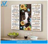 Cow Sunflower Premium Canvas Wall Art, Wall Decor Visual Art - Today Is A Good Day To Have A Great Day Premium Canvas