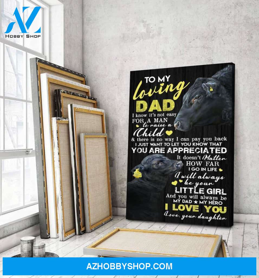 Cow To My Dad Canvas Wall Art, Wall Decor Visual Art