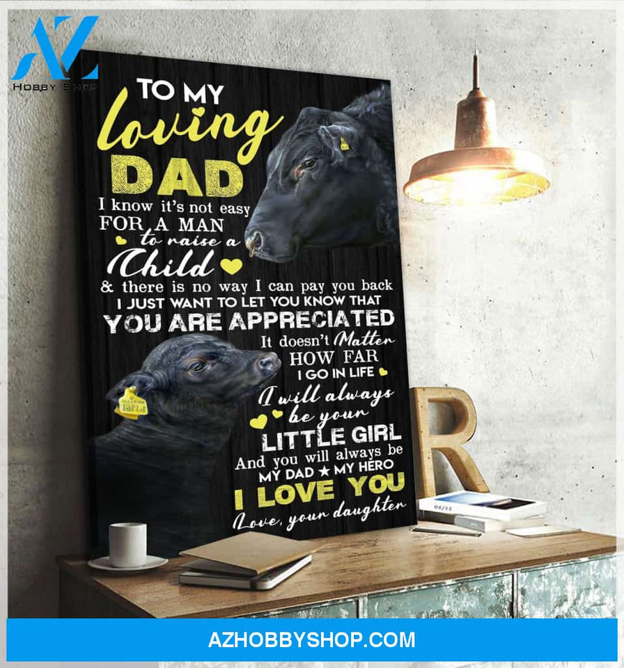 Cow To My Dad Canvas Wall Art, Wall Decor Visual Art