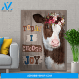 Cow - Today I choose Joy Canvas Wall Art, Wall Decor Visual Art