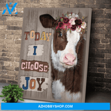 Cow - Today I choose Joy Canvas Wall Art, Wall Decor Visual Art