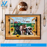 Cow Today Is The Perfect Day To Just Be Happy Canvas And Poster, Wall Decor Visual Art
