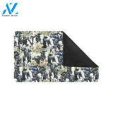Cow Watercolor Print Pattern Rubber Doormat