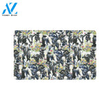 Cow Watercolor Print Pattern Rubber Doormat