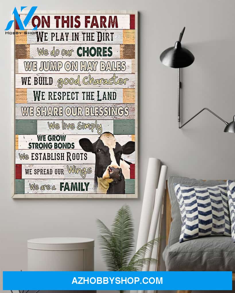 Cow We Are Family Vertical Canvas - Wall Decor Visual Art