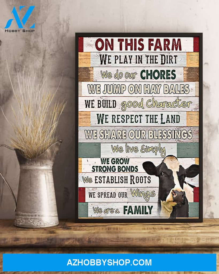Cow We Are Family Vertical Canvas - Wall Decor Visual Art