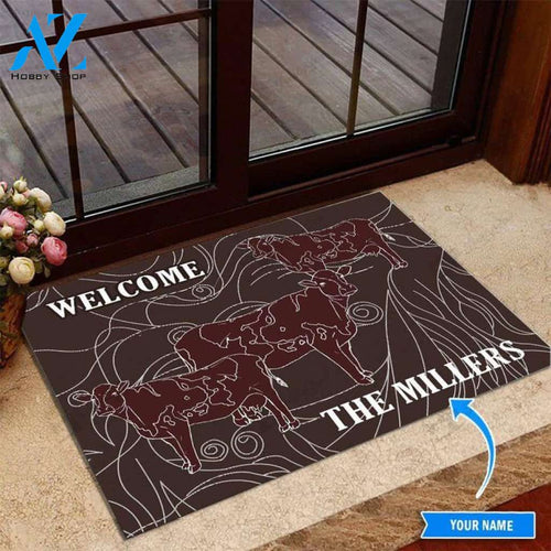 Cow Welcome Custom Doormat