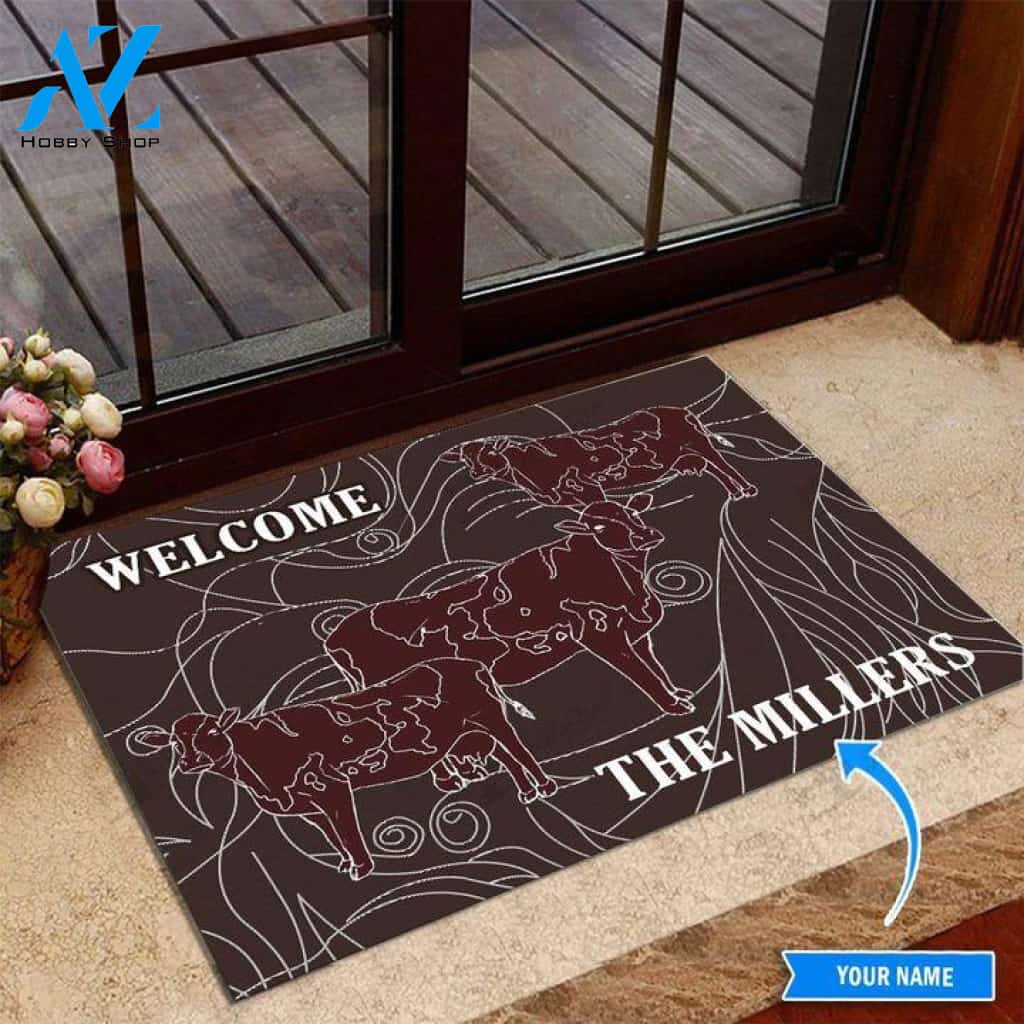 Cow Welcome Custom Doormat