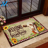 Cow Welcome To Our Farmhouse Doormat | Welcome Mat | House Warming Gift
