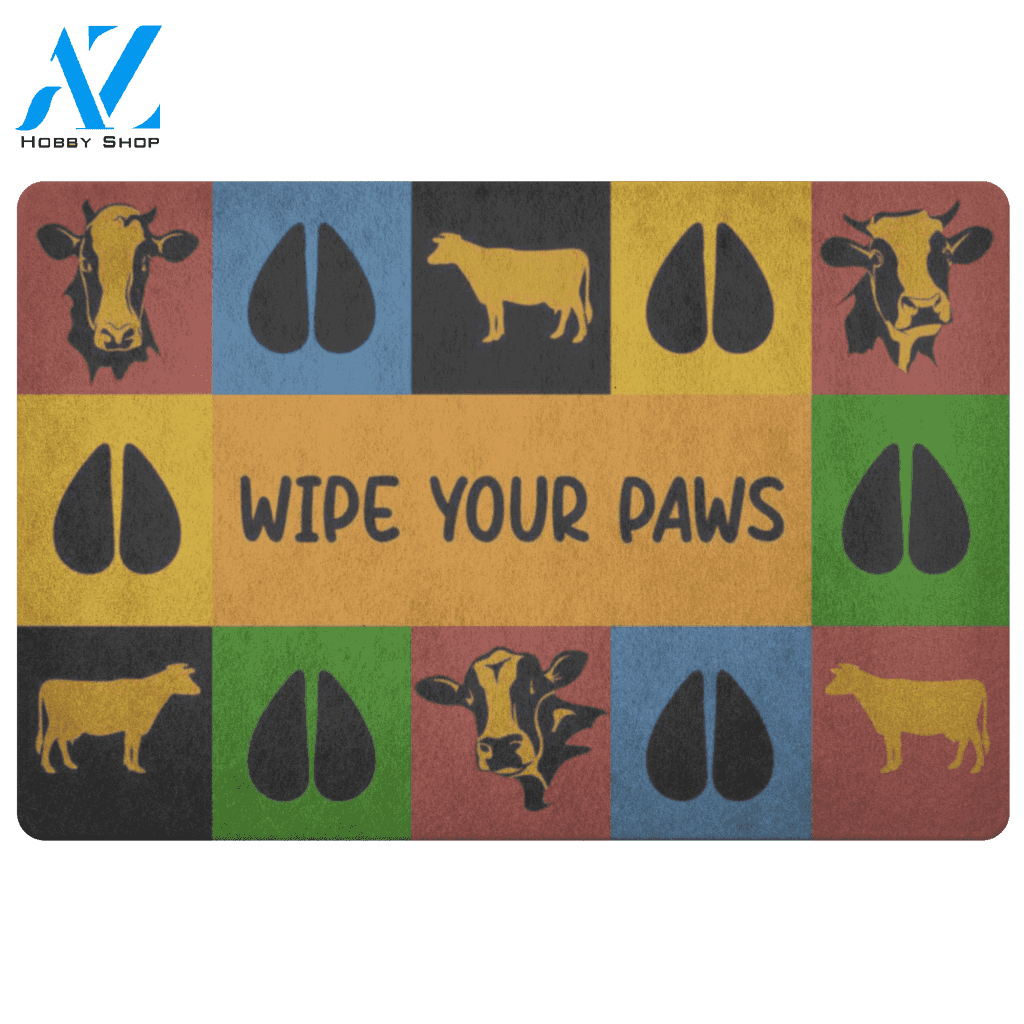 Cow Wipe Your Paws Doormat | Welcome Mat | House Warming Gift