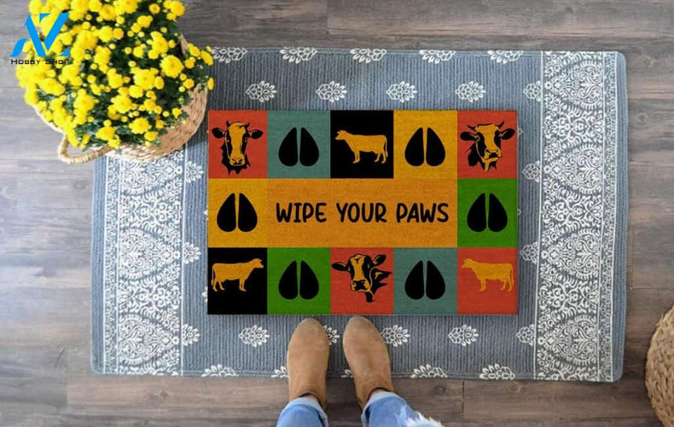 Cow Wipe Your Paws Doormat | Welcome Mat | House Warming Gift