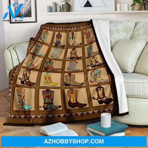 Cowboy Boots Fleece Blanket