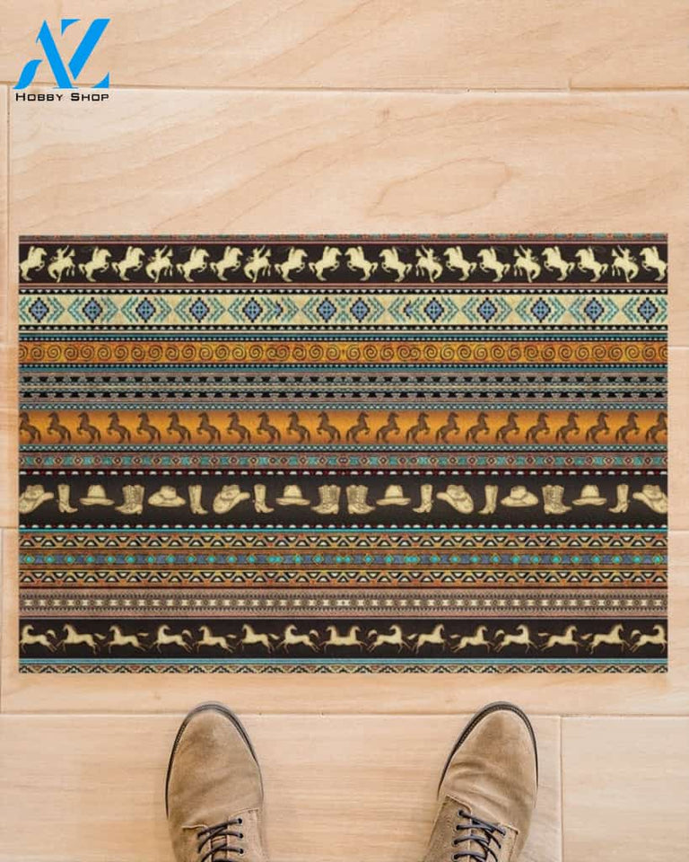 Cowboy Indoor And Outdoor Doormat Warm House Gift Welcome Mat Gift For Friend Family Gift For Cowboy Lovers