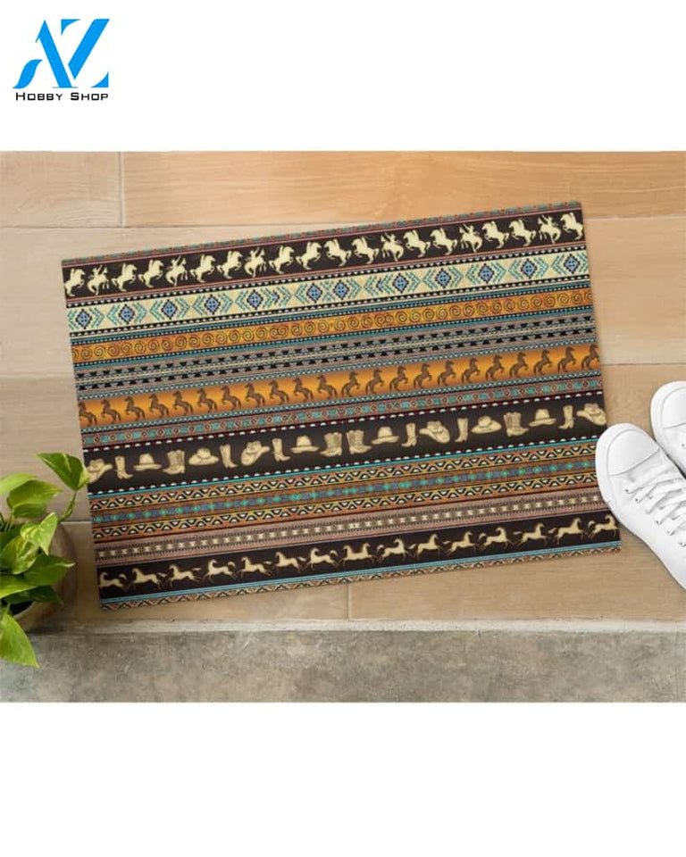 Cowboy Indoor And Outdoor Doormat Warm House Gift Welcome Mat Gift For Friend Family Gift For Cowboy Lovers