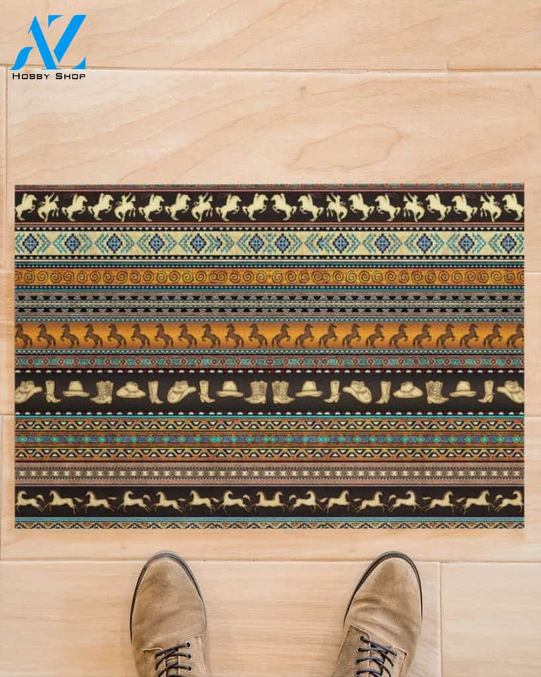 Cowboy Indoor And Outdoor Doormat Warm House Gift Welcome Mat Gift For Friend Family Gift For Cowboy Lovers