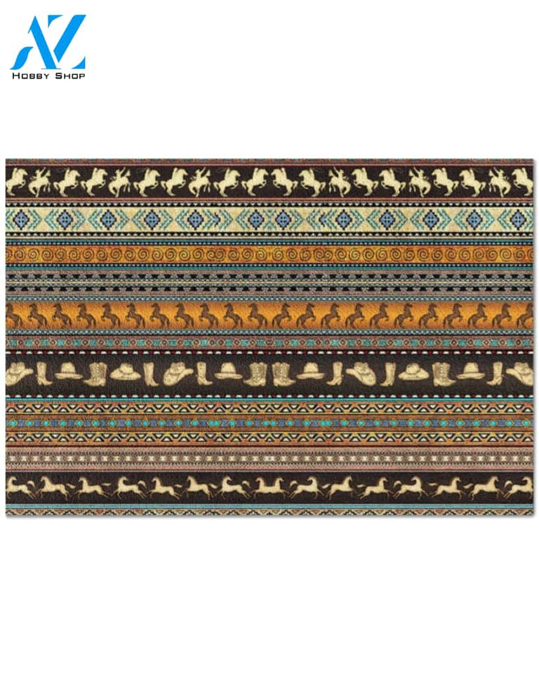Cowboy Indoor And Outdoor Doormat Warm House Gift Welcome Mat Gift For Friend Family Gift For Cowboy Lovers