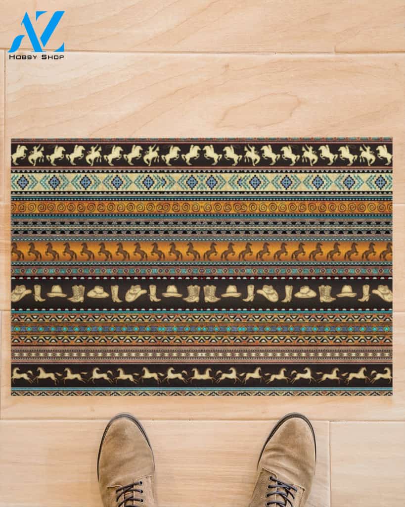 Cowboy Indoor And Outdoor Doormat Warm House Gift Welcome Mat Gift For Friend Family Gift For Cowboy Lovers