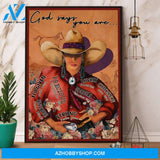 Cowgirl God Says You Are Strong Lovely Canvas And Poster, Wall Decor Visual Art