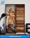 Cowgirl Gods Wildest Angels Vertical Canvas Wall Art, Wall Decor Visual Art