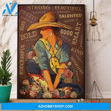 Cowgirl I Am Enough Strong Smart Bold Canvas And Poster, Wall Decor Visual Art