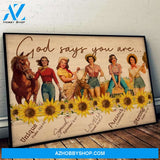 Cowgirl Poster Canvas God Say You Are Unique Special Lovely Precious Strong Chosen, Cowgirl Gift Idea, Cowgirl Bible Quote, Home Decor, Wall Art