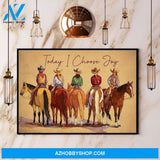 Cowgirl Today I Choose Joy Canvas And Poster, Wall Decor Visual Art