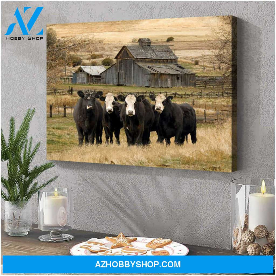Cows And Barn Beautiful Canvas Wall Art, Wall Decor Visual Art Decor, Great Gift for Cows Lovers Canvas