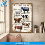 Cows - God says you are Jesus Portrait Canvas Prints, Wall Art